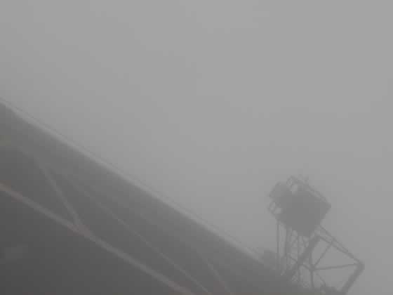Golden Gate Bridge as we sailed under it in fog